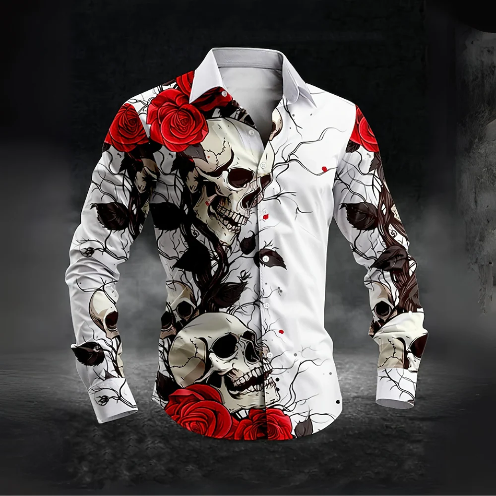 Herren Halloween-Hemd mit Print | Langarm - Image 6