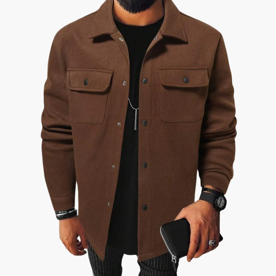 Herren hemd mit Knopfleiste Brusttaschen und langen Ärmeln - Image 10