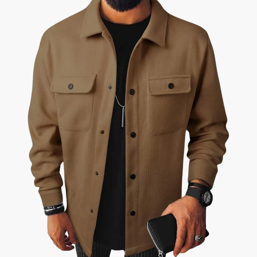 Herren hemd mit Knopfleiste Brusttaschen und langen Ärmeln - Image 8