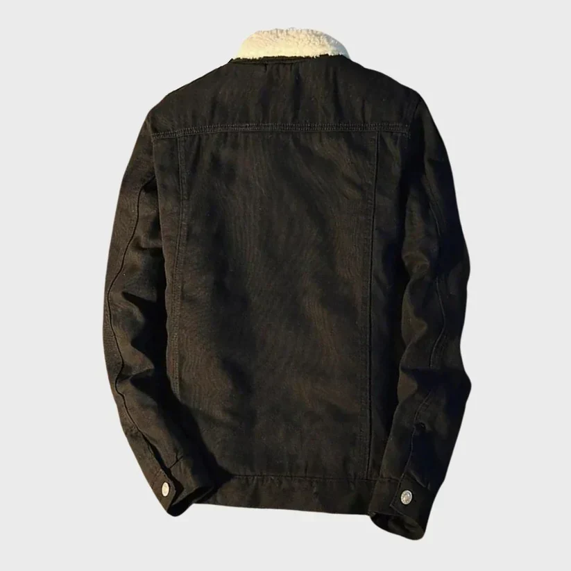 Herren Jeansjacke mit Knopfverschluss und Fleecefutter - Image 4