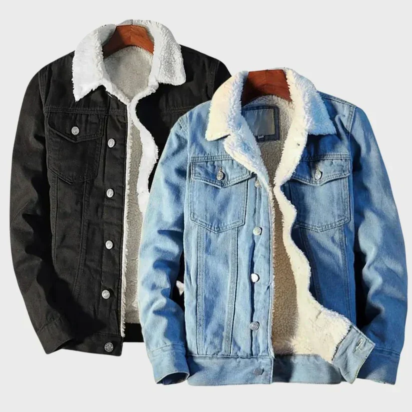 Herren Jeansjacke mit Knopfverschluss und Fleecefutter - Image 5