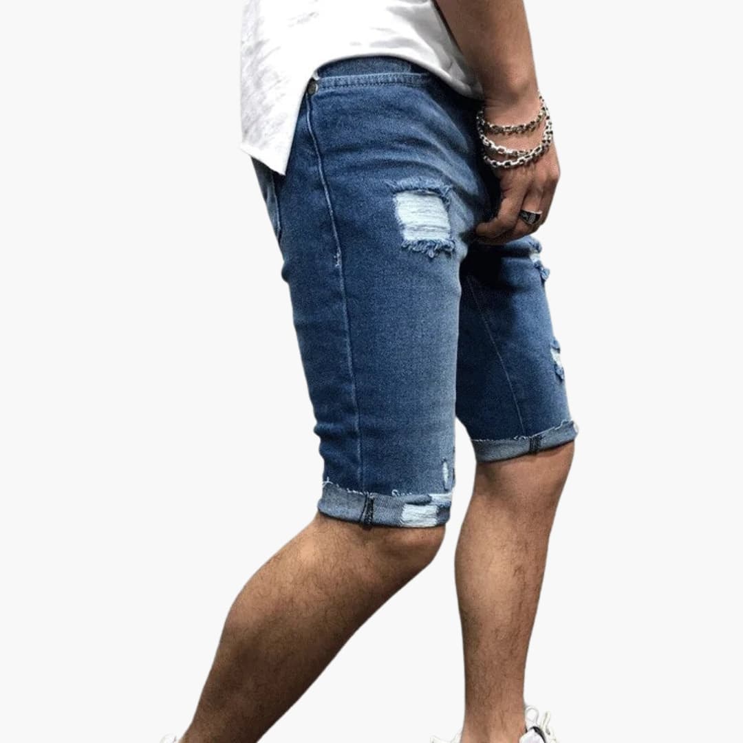 Herren Jeansshorts mit Raw Saum und Slim Fit Passform - Image 2
