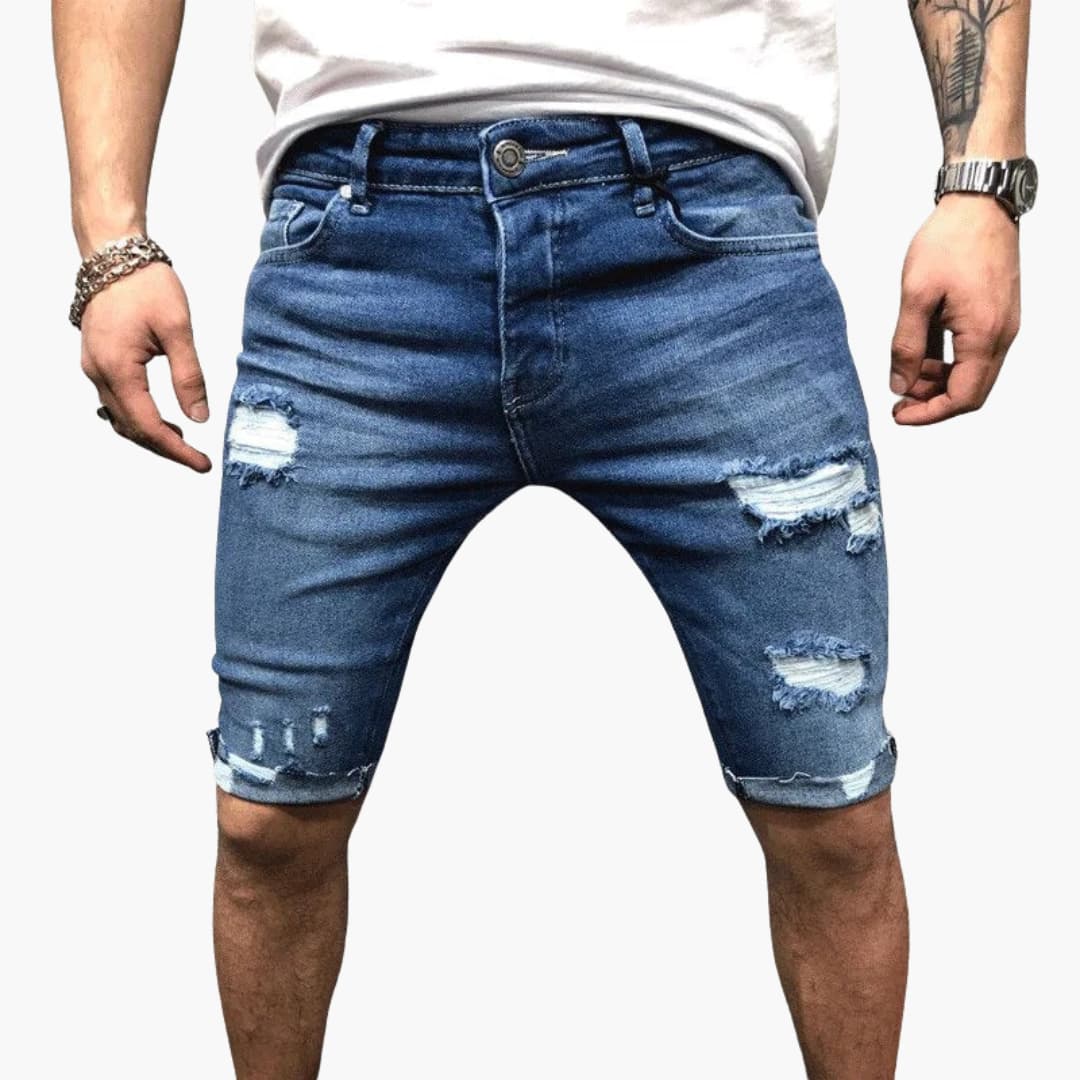Herren Jeansshorts mit Raw Saum und Slim Fit Passform - Image 5
