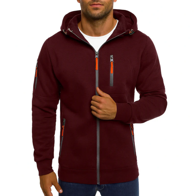 Herren-Kapuzenpullover mit Reißverschluss – Freizeitstil und sportliche Aktivitäten - Image 5