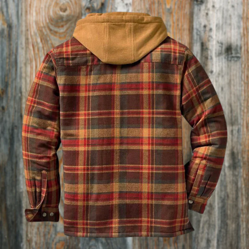Herren kariert Kapuzenjacke | Winter - Image 3