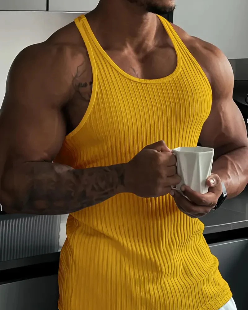 Herren klassisches geripptes Tanktop | Sport - Image 3