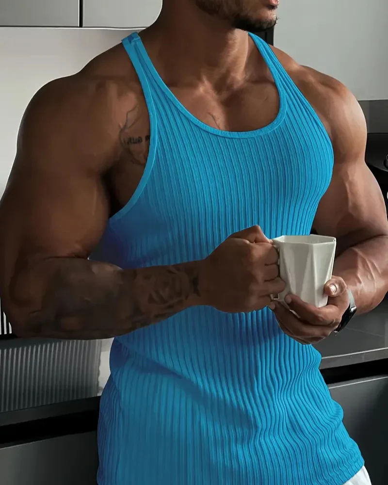 Herren klassisches geripptes Tanktop | Sport - Image 6