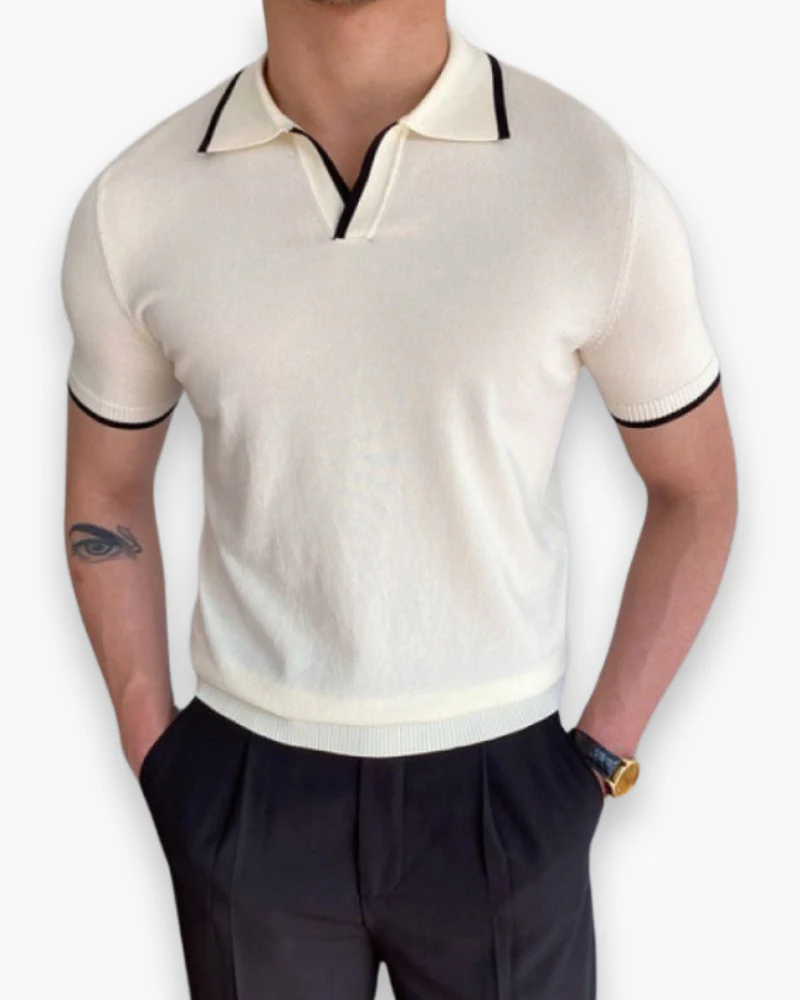 Herren Klassisches Polo Shirt | V-Kragen Poloshirt - Image 6