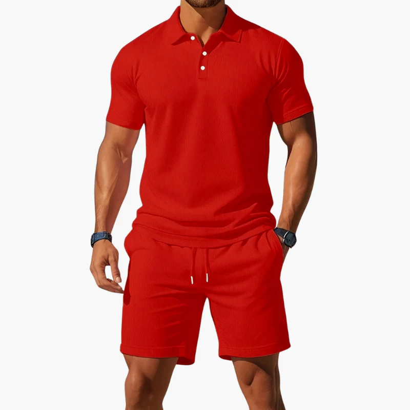 Herren klassisches Poloshirt- und Shorts-Set | Twin - Image 3