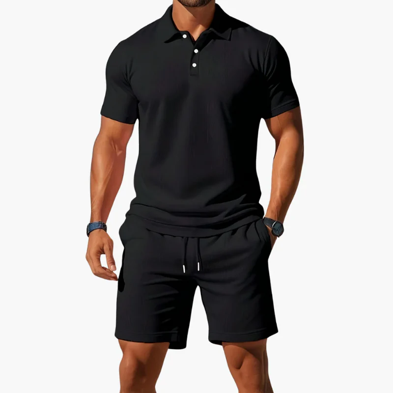 Herren klassisches Poloshirt- und Shorts-Set | Twin - Image 5
