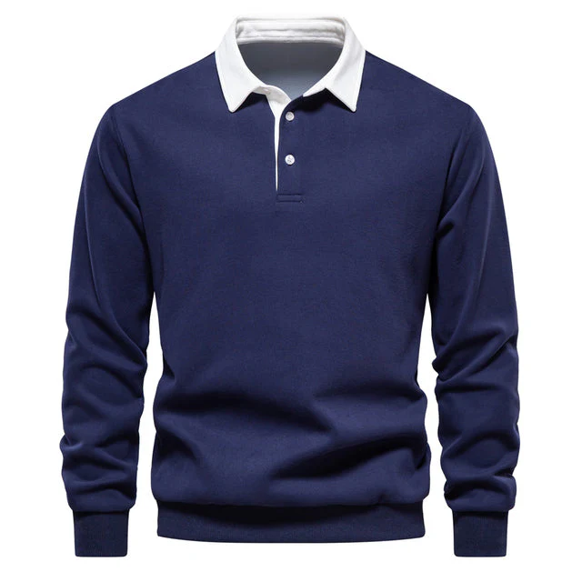 Herren Langarm Polo | gerader Aufbau mit klassischem Kragen - Image 3