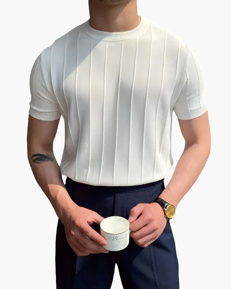 Herren Lässig Gerippt T-Shirt | Atmungsaktiv - Image 2