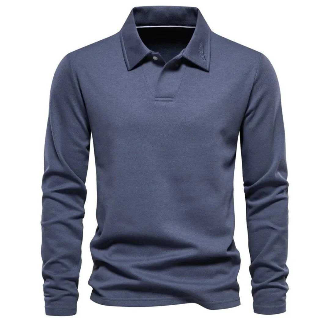 Herren Lässiger Polo | Langarm - Image 4