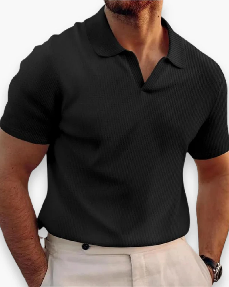 Herren Lässiges Polo mit V-Kragen | Kurzarm - Image 2