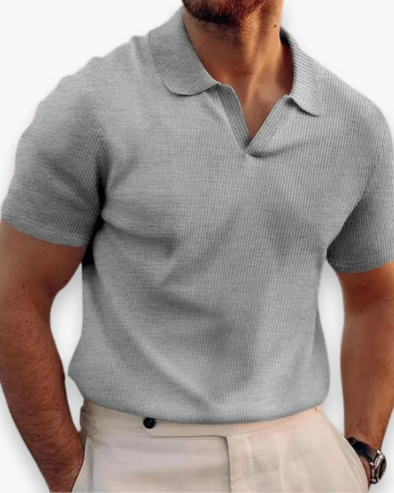 Herren Lässiges Polo mit V-Kragen | Kurzarm - Image 3