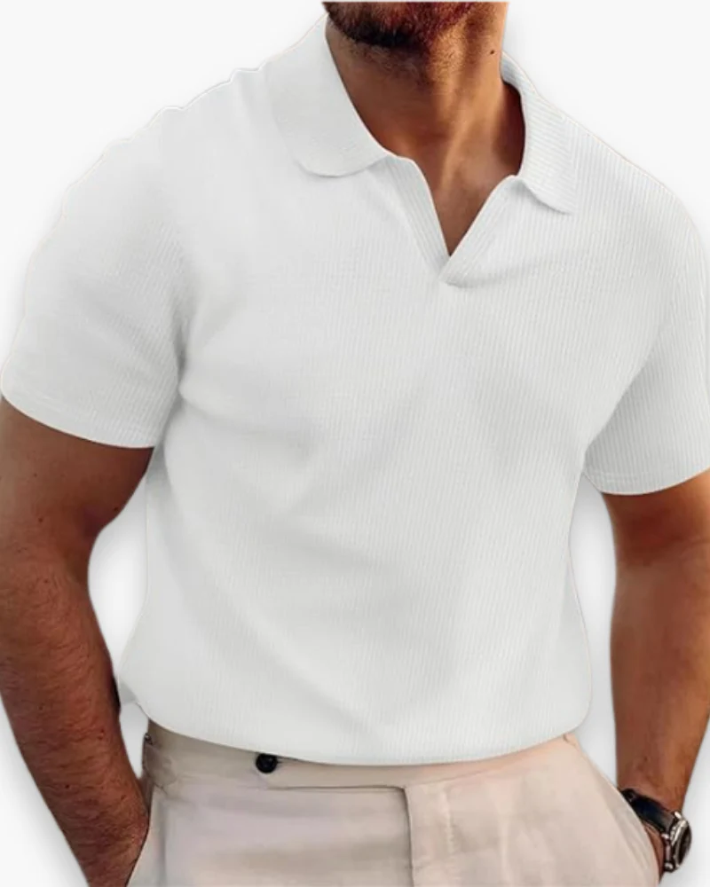 Herren Lässiges Polo mit V-Kragen | Kurzarm - Image 5