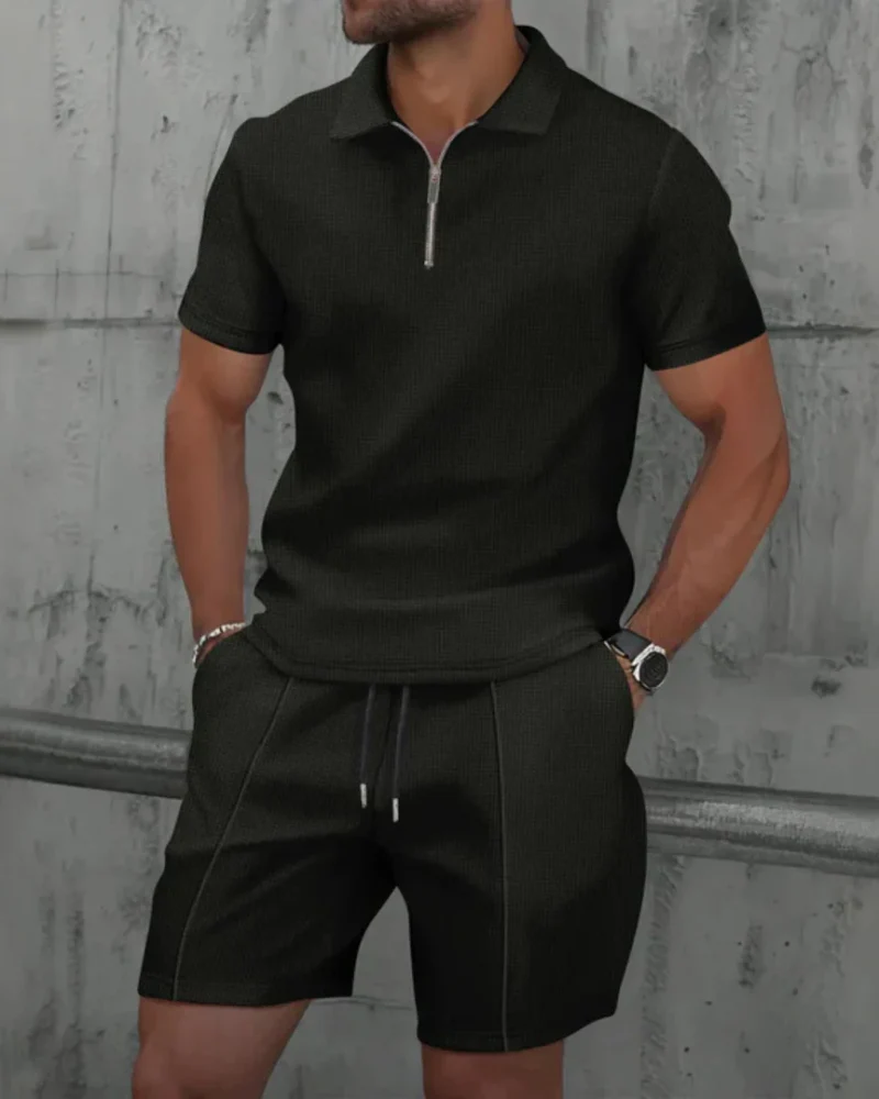 Herren lässiges Poloshirt- und Shorts-Set | kurzer hose - Image 2
