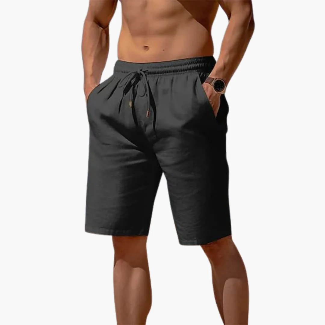 Herren Leinen Shorts mit Kordelzug für den Sommer - Image 3