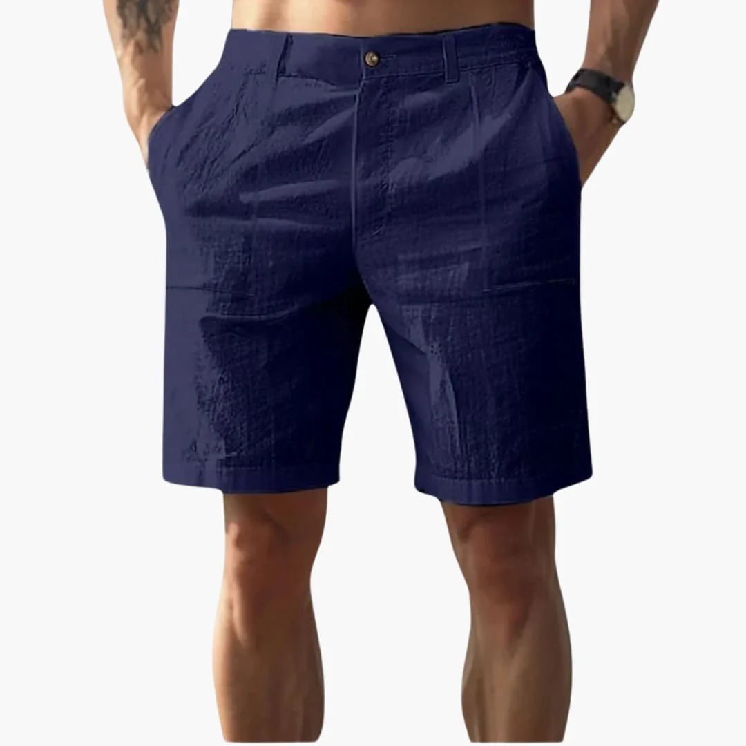 Herren Leinen Shorts mit Reißverschluss und Seitentaschen - Image 4