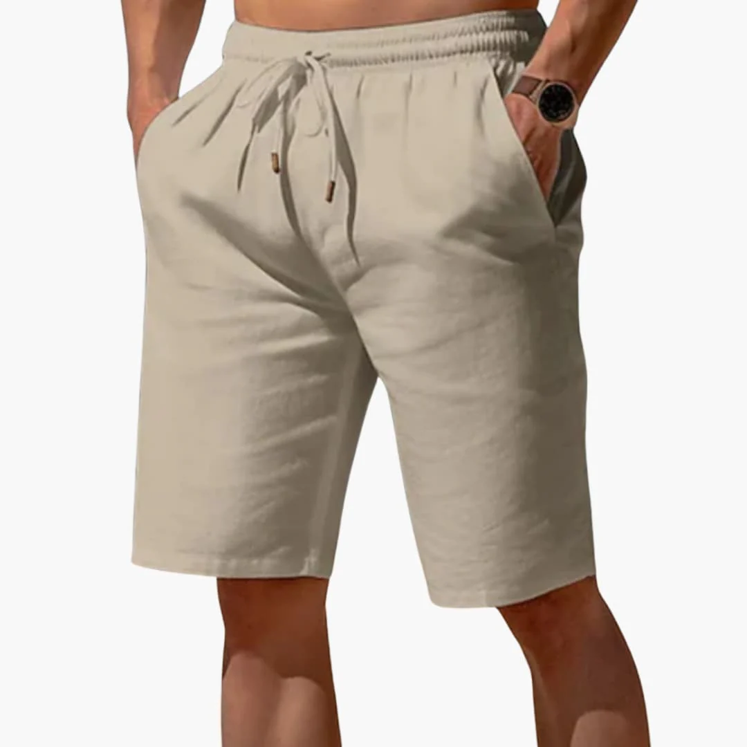 Herren Leinen Sommer Shorts mit Kordelzug und Taschen - Image 2