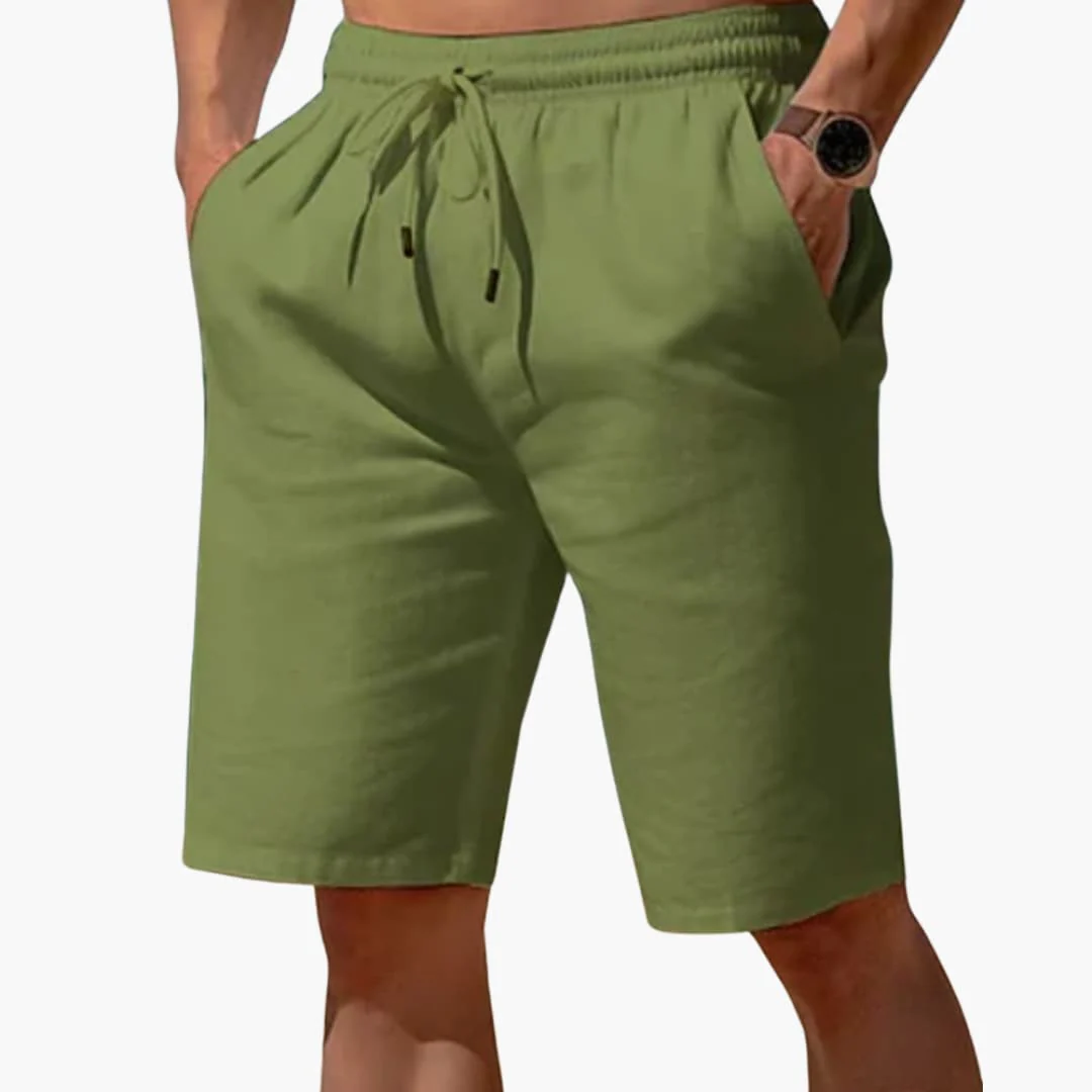 Herren Leinen Sommer Shorts mit Kordelzug und Taschen - Image 4