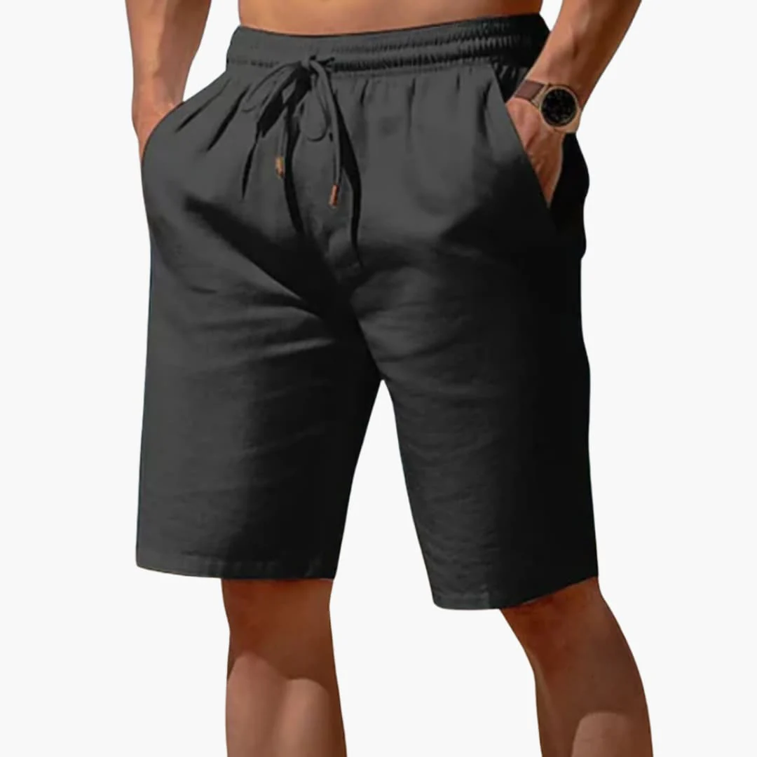 Herren Leinen Sommer Shorts mit Kordelzug und Taschen - Image 5