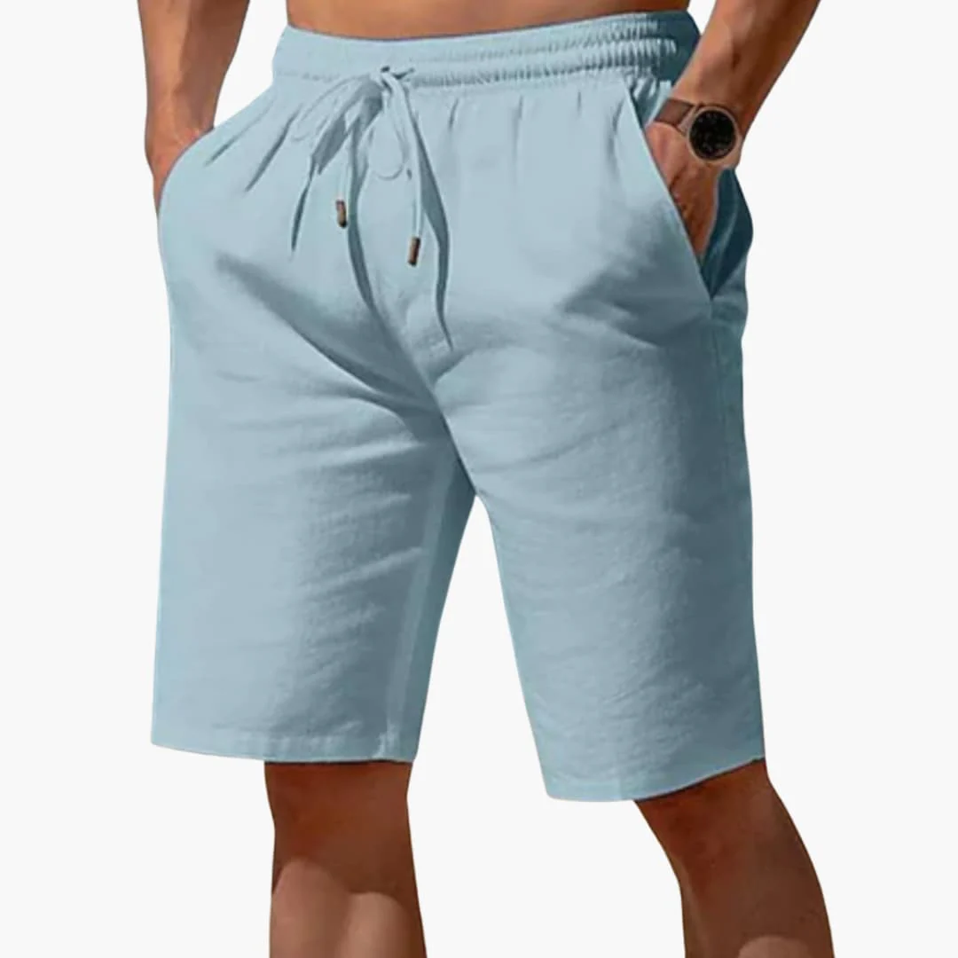 Herren Leinen Sommer Shorts mit Kordelzug und Taschen - Image 7