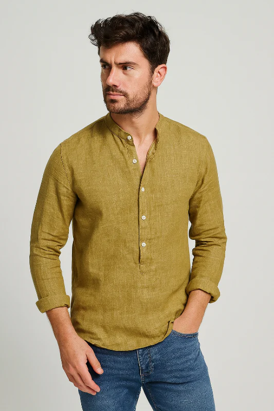 Herren Leinenhemd Langarm für Elegante Anlässe - Klassische Hemden Herren - Image 3