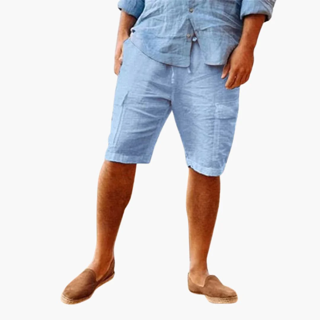 Herren Leinenshorts mit Seitentaschen für Sommerkleidung - Image 3
