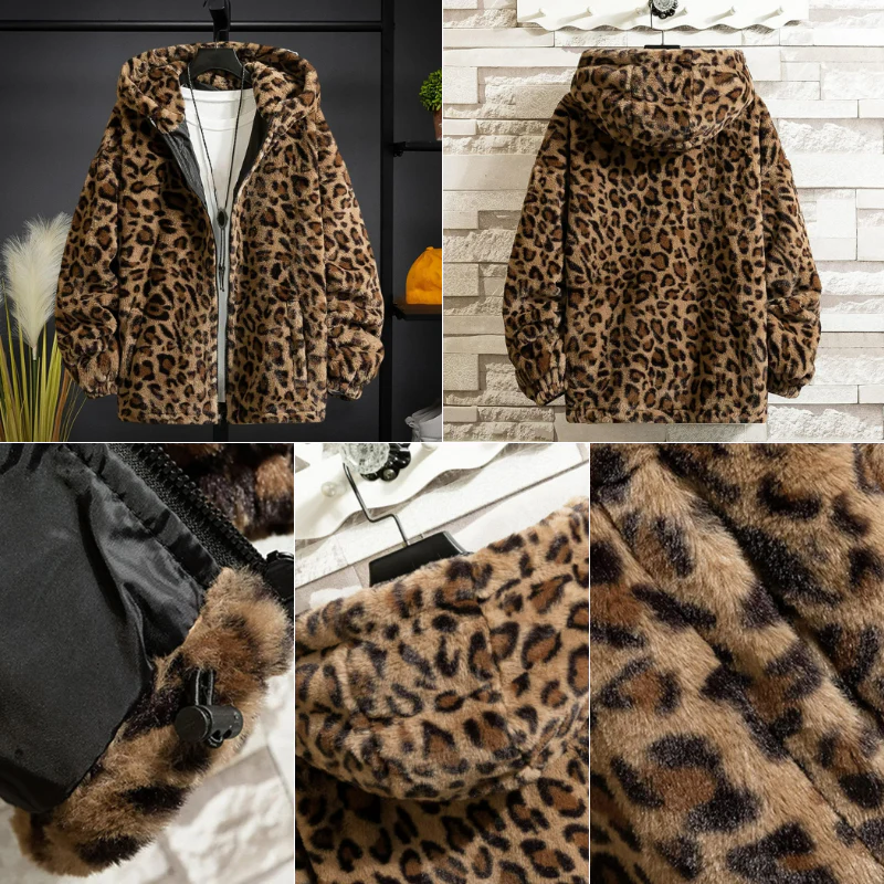 Herren Leoparden-Kapuzenjacke | Warme - Image 5