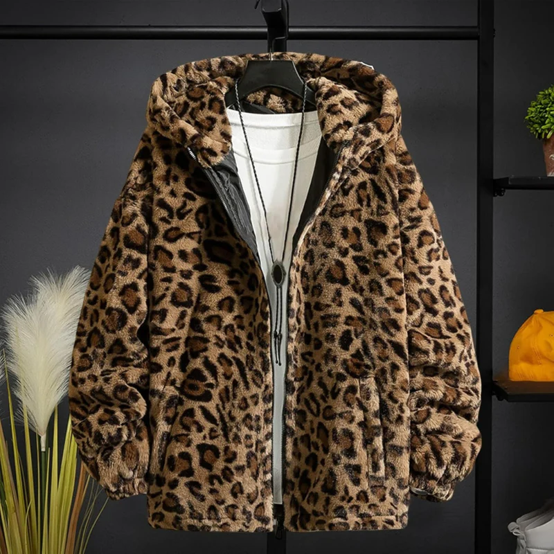 Herren Leoparden-Kapuzenjacke | Warme - Image 6