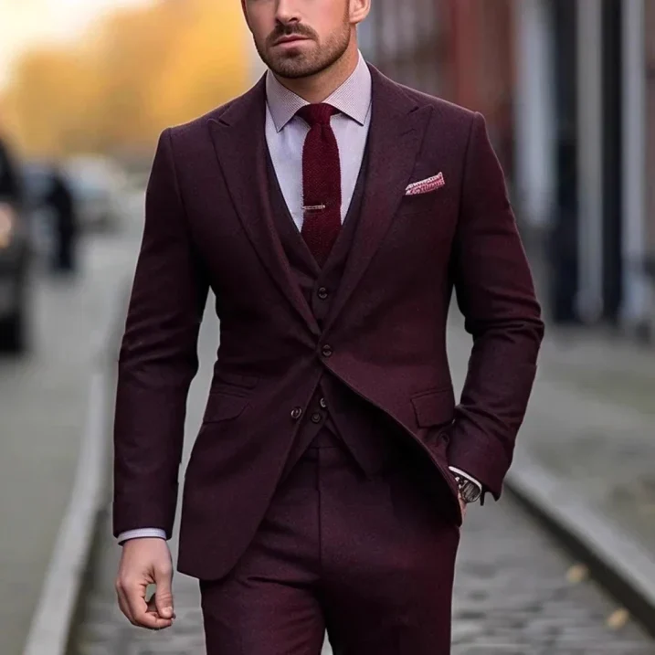 Herren Moderne Passform für Hochzeitsgast Anzug | Dreiteilig - Image 5