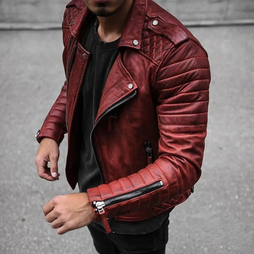Herren Modisch Premium Bikerjacke | Wasserdichte - Image 2