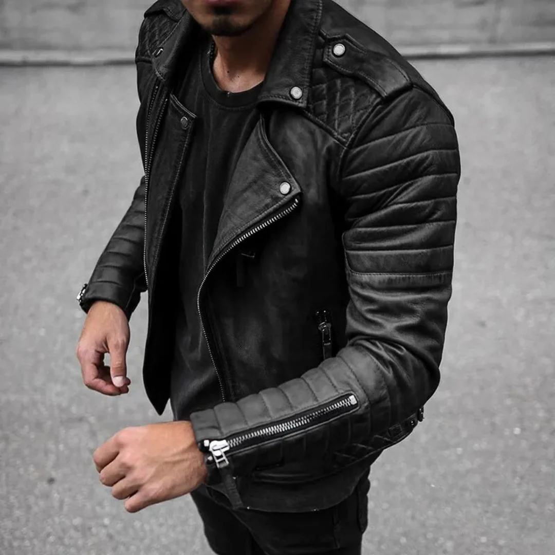 Herren Modisch Premium Bikerjacke | Wasserdichte - Image 4