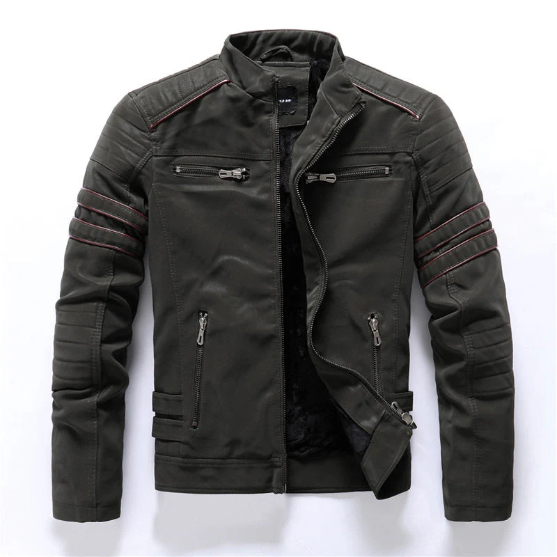 Herren-Motorradjacke mit cargoelementen | reißverschlussführung - Image 4