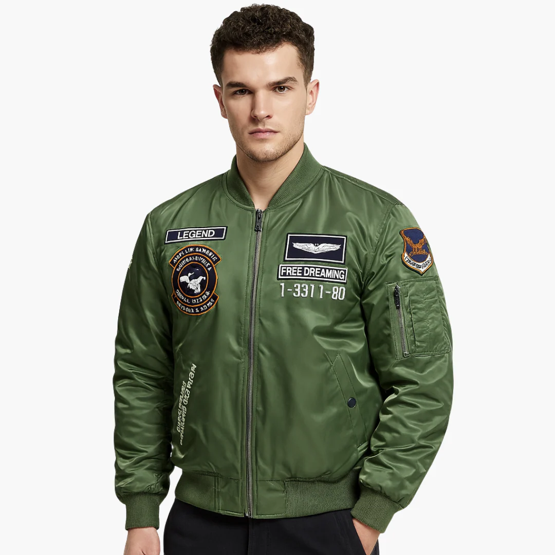 Herren Piloten Bomberjacke mit geripptem Saum - Image 2