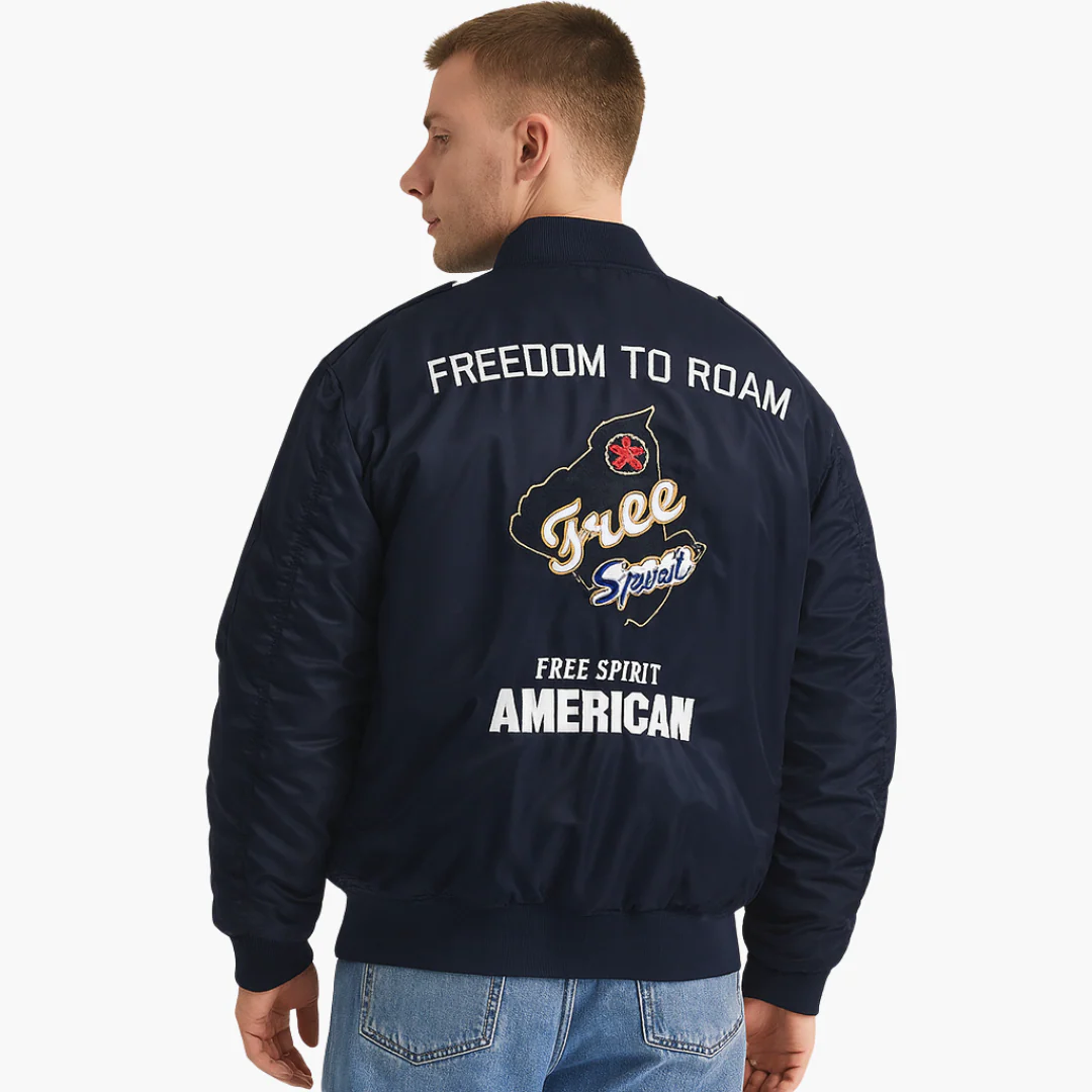 Herren Piloten Bomberjacke mit geripptem Saum - Image 3