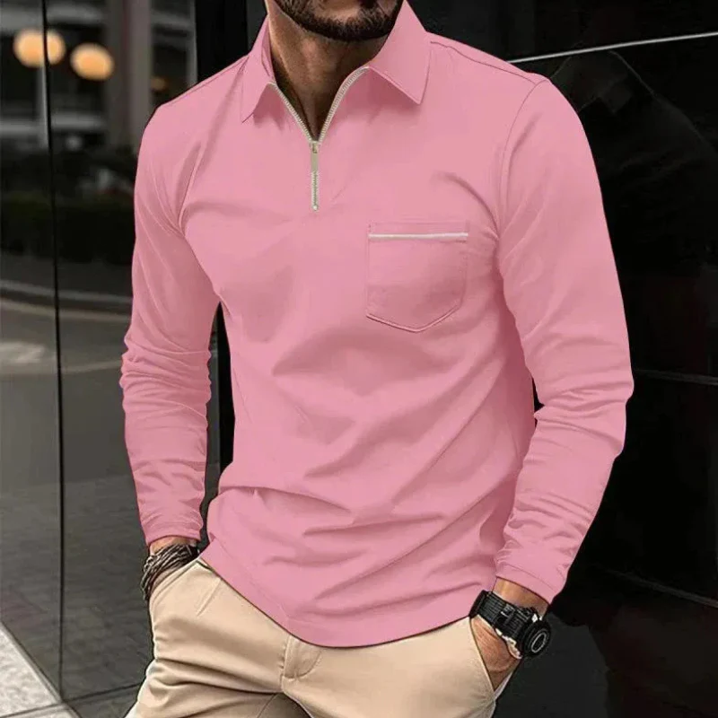 Herren Poloshirt mit Reißverschluss | Langarm - Image 3