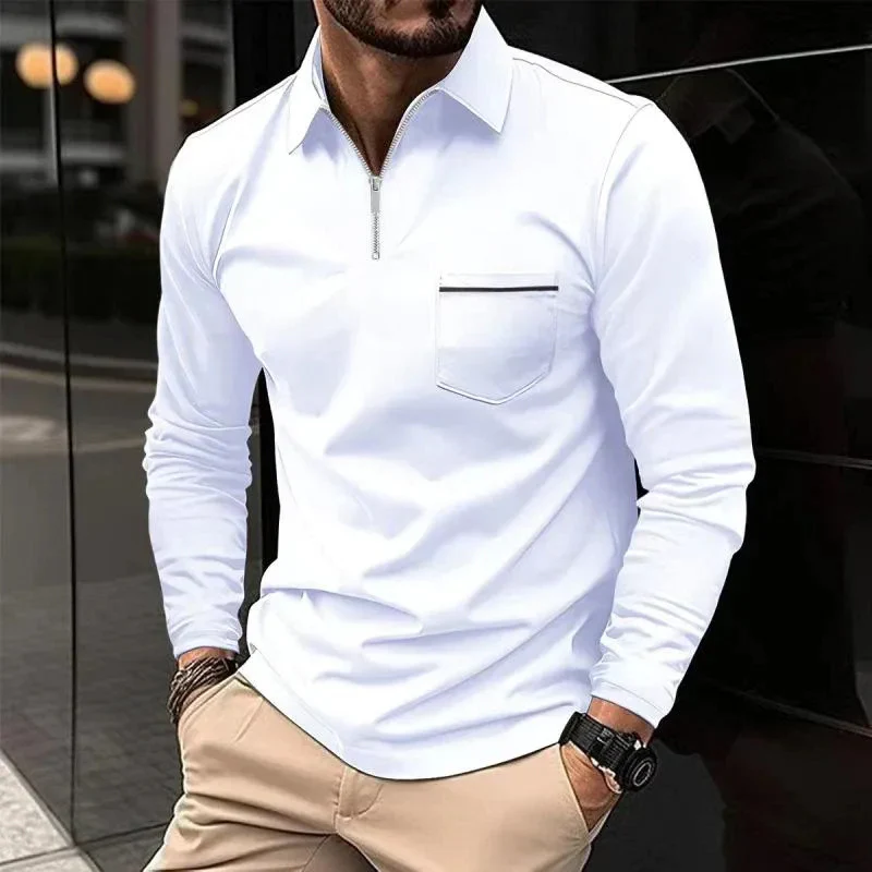 Herren Poloshirt mit Reißverschluss | Langarm - Image 8