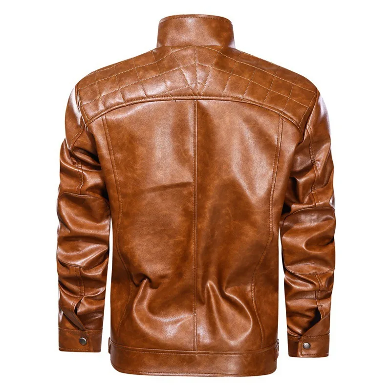 Herren Premium Bikerjacke | Schwarz und Braun - Image 2