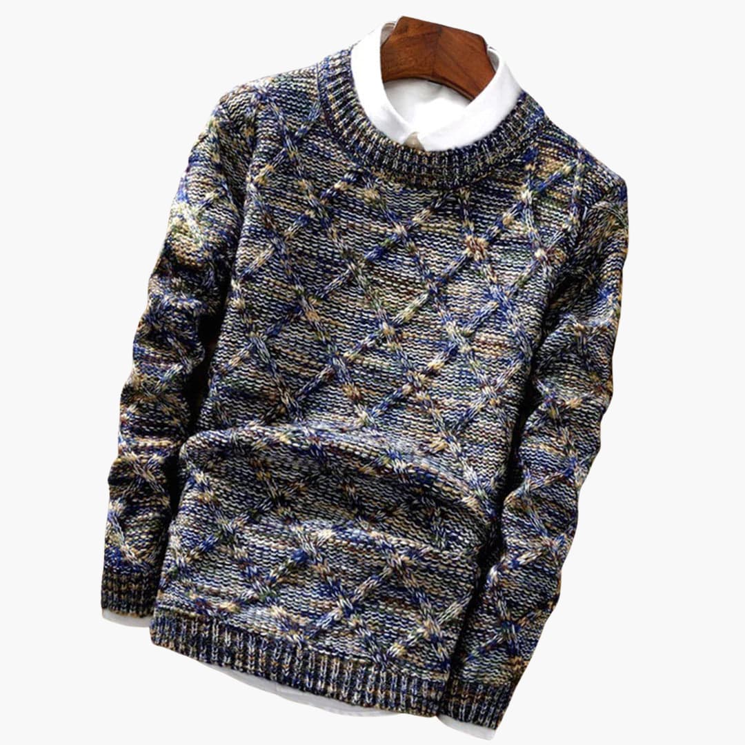 Herren pullover mit Rundhalsausschnitt und strukturierter Oberfläche - Image 2