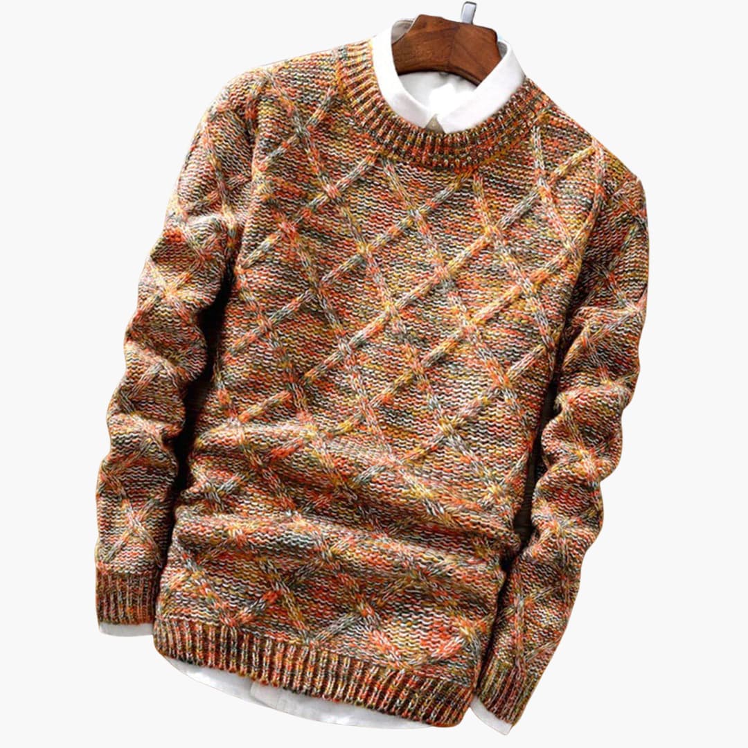 Herren pullover mit Rundhalsausschnitt und strukturierter Oberfläche - Image 3