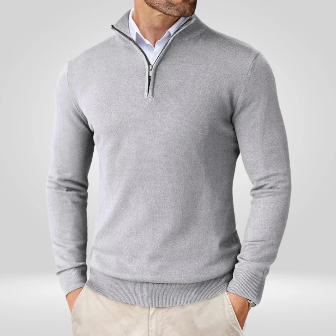 Herren Pullover | Reißverschlusskragen schmale Linienführung - Image 2