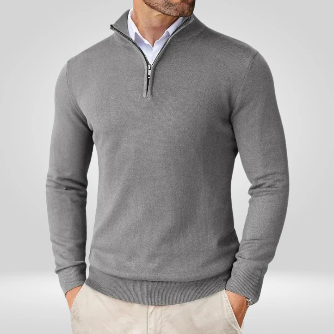 Herren Pullover | Reißverschlusskragen schmale Linienführung - Image 5