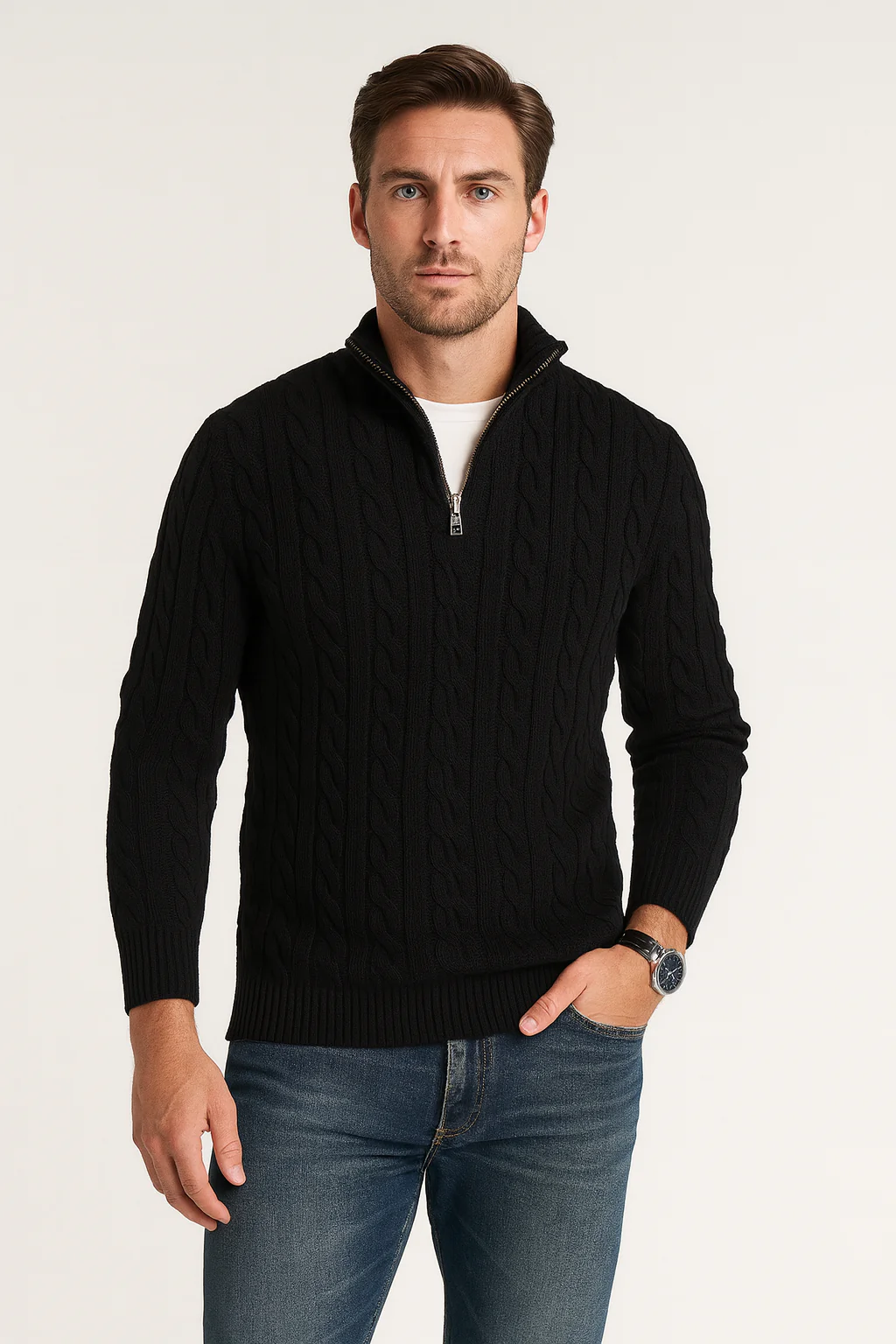 Herren Pullover | Stehkragen mit teilweiser Öffnung - Image 15