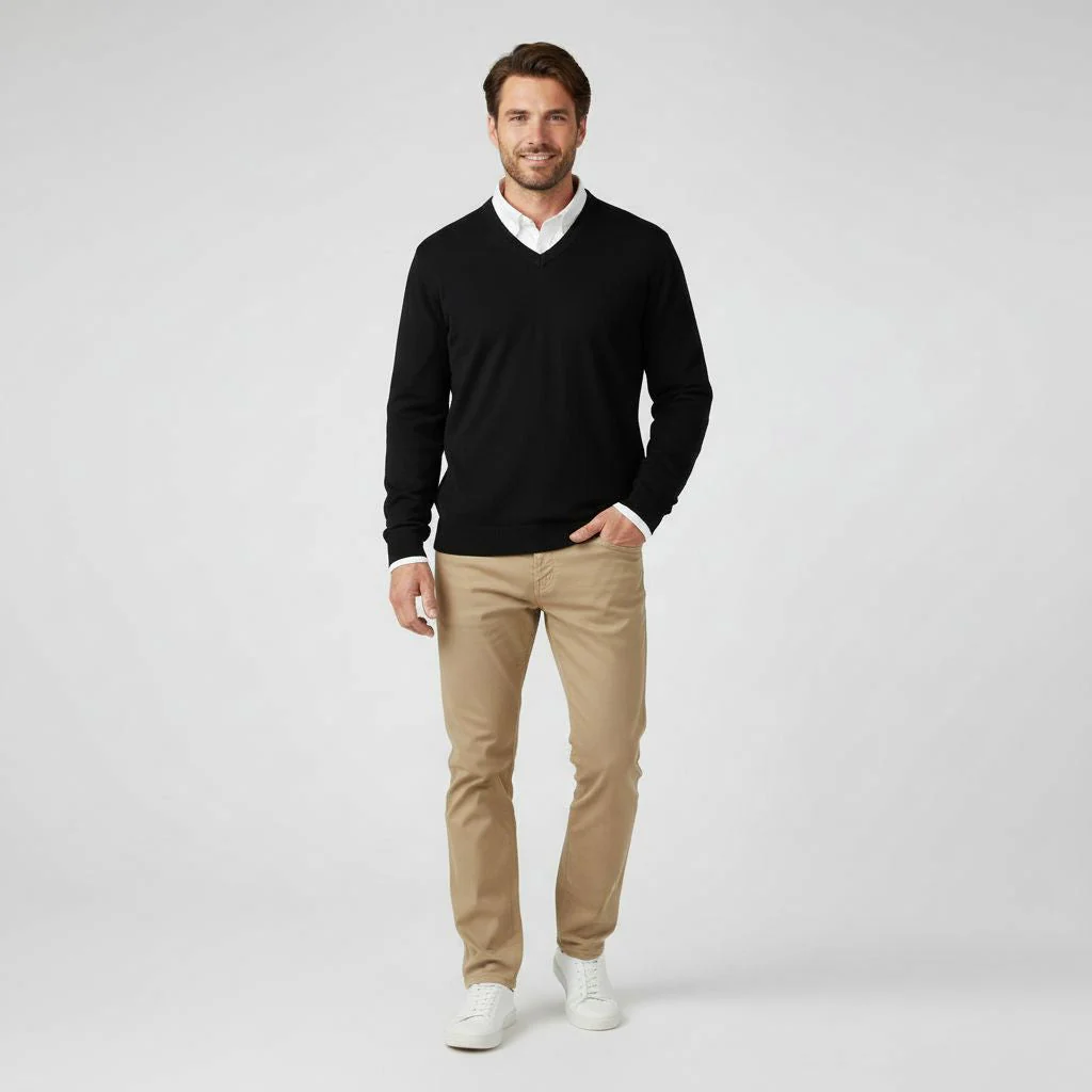 Herren Pullover | V-Ausschnitt klare Linien ruhige Form - Image 2