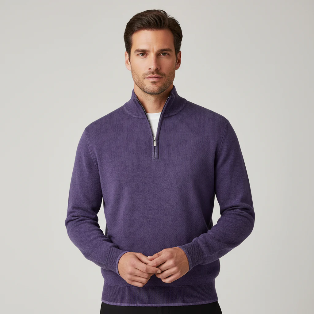 Herren Pullover | V-Ausschnitt mit Reißverschlussdetail - Image 6