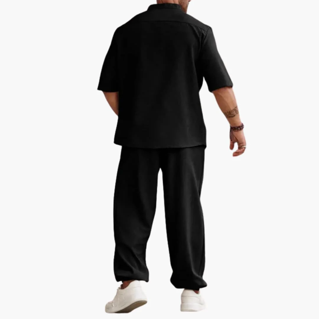 Herren Set mit Kurzarmhemd und langer Hose für Sommer - Image 2
