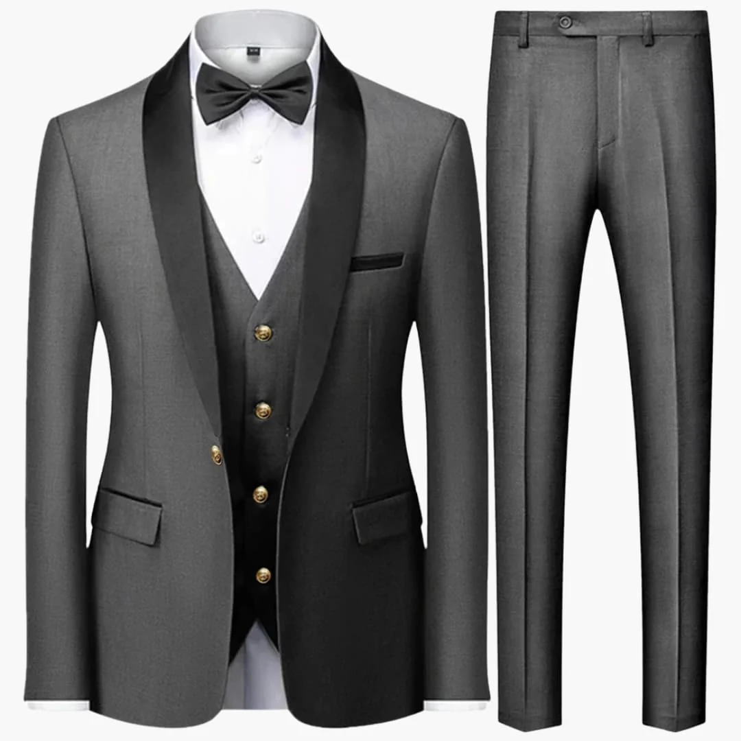 Herren Slim Fit Anzug dreiteilig für formelle Anlässe ganzjährig - Image 3