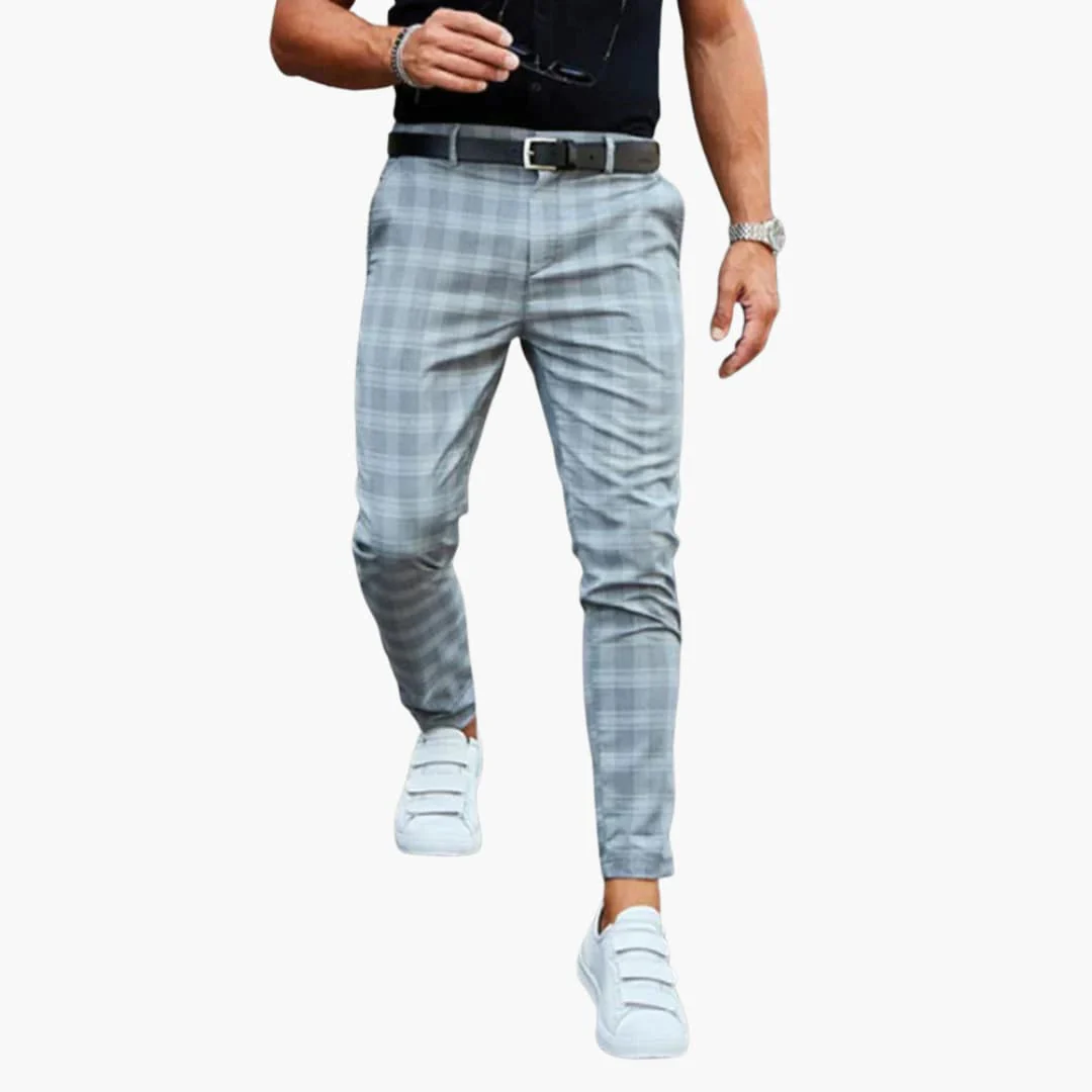 Herren Slim Fit Hose mit Karomuster und schmalem Bein - Image 2